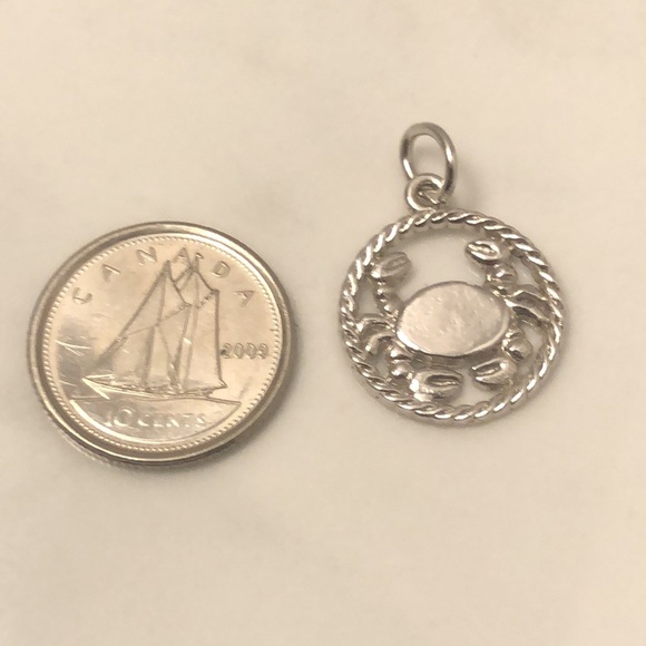 Cancer crab zodiac sterling silver vintage pendant charm - Picture 3 of 4